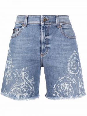 Trykt jeans-shorts Versace Jeans Couture blå