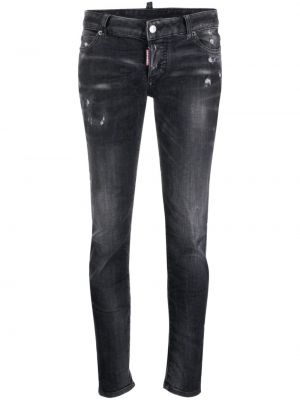 Skinny džíny s nízkým pasem s oděrkami Dsquared2