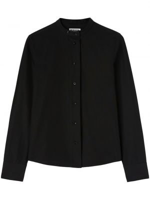 Βαμβακερό πουκάμισο Jil Sander μαύρο