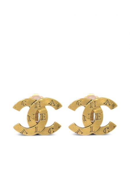 Обеци със златно покритие Chanel Pre-owned златисто