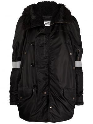 Bomber jakna s kapuco Mm6 Maison Margiela črna