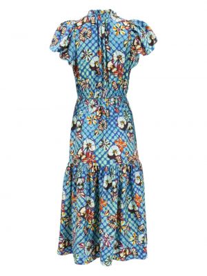 Květinové šaty s potiskem Ulla Johnson modré