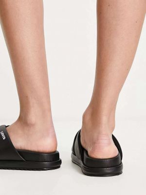 Черные сандалии-кроссоверы из искусственной кожи Levi's Lydia с логотипом