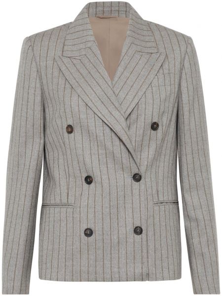 Blazer à rayures Brunello Cucinelli gris