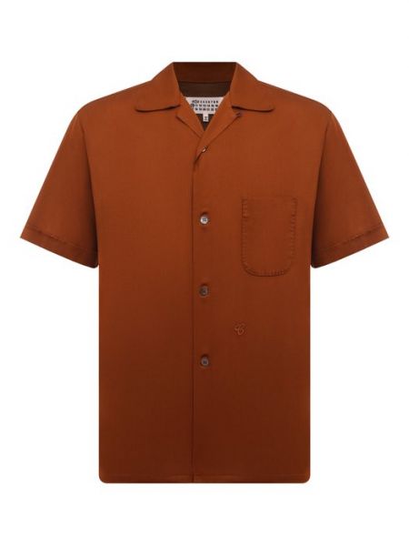 Рубашка из вискозы Maison Margiela коричневая