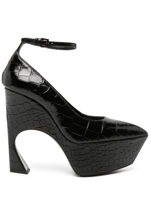 Полуотворени обувки на платформе Victoria Beckham черно
