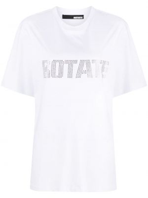 T-shirt aus baumwoll mit print Rotate weiß