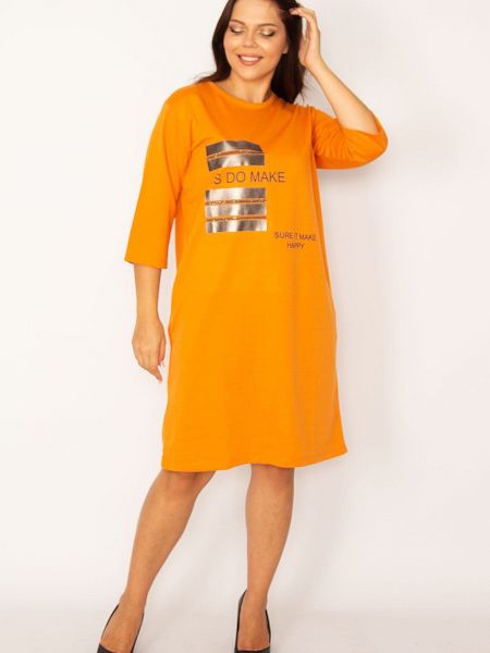 Lakkozott ruha şans narancsszínű