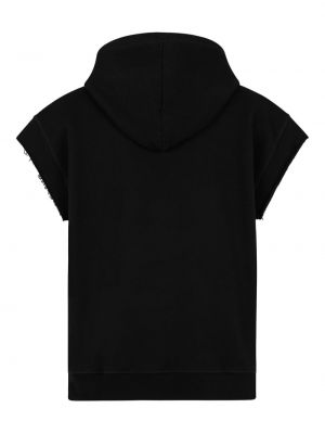 Kokvilnas kapučdžemperis ar fliteriem Dsquared2 melns