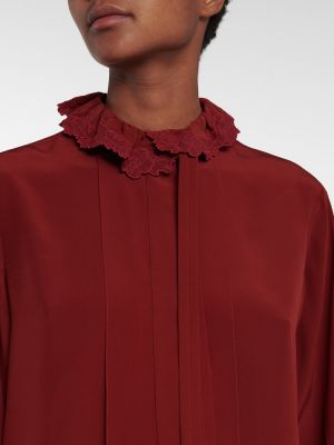 Копринена блуза Chloã© червено