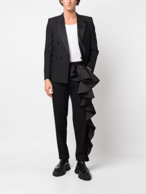 Spodnie z falbankami Moschino czarne