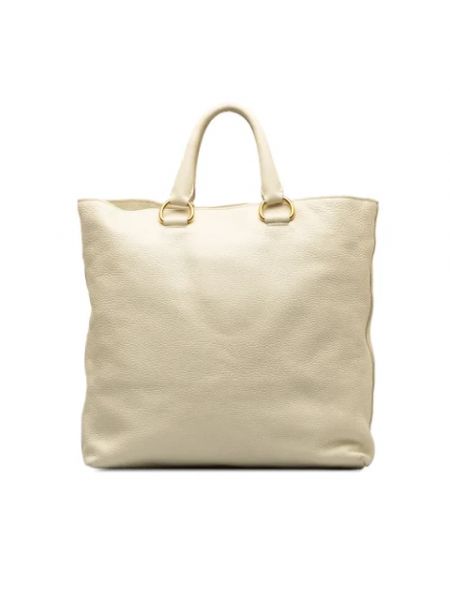 Retro leder shopper handtasche mit taschen Prada Vintage weiß