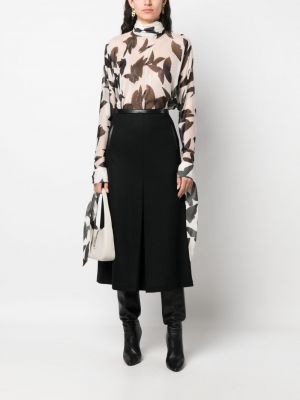 Plisované midi sukně Saint Laurent černé