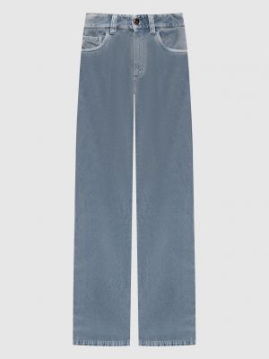 Голубые прямые брюки Brunello Cucinelli