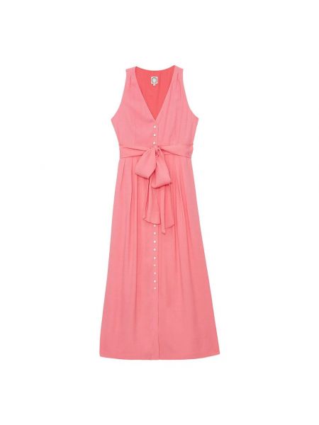 Sukienka midi z wiskozy Ines De La Fressange Paris różowa