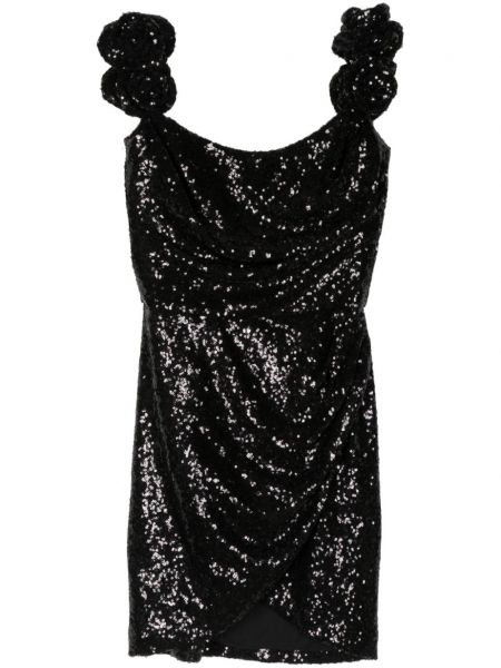 Коктейлна рокля с пайети Costarellos черно