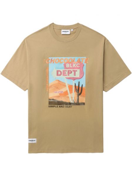 T-shirt en coton à imprimé Chocoolate beige