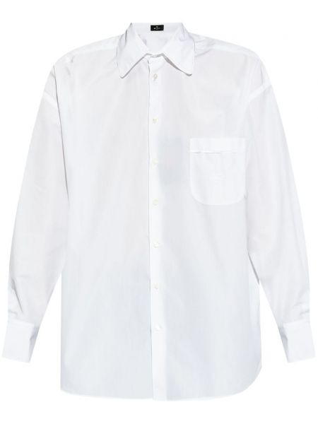 Μακρύ πουκάμισο με κέντημα Etro λευκό