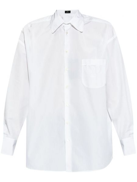 Chemise longue brodée Etro blanc