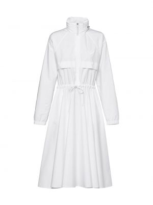 Платье с капюшоном Prada белое