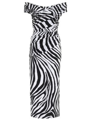 Midi haljina s printom sa zebra printom Halpern