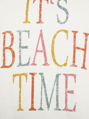 T-shirt à motif mélangé Beach Time blanc