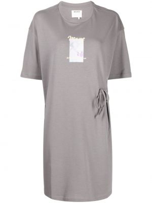 Хлопковое рубашка платье с принтом Musium Div., коричневое