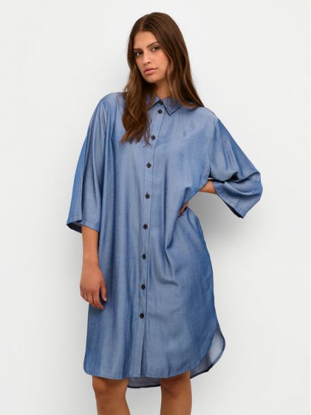 Robe chemise large Kaffe bleu