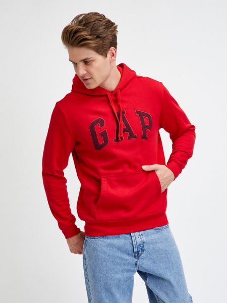 Bluza z kapturem Gap czerwona