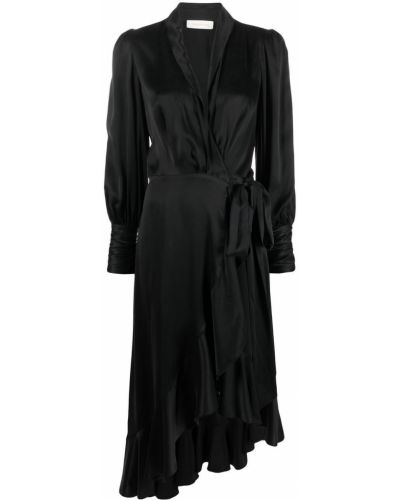Jedwabna sukienka koktajlowa Zimmermann czarna