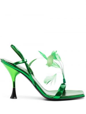 Sandále s perím 3juin zelená