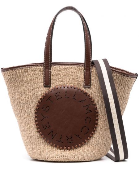 Shopper avec applique Stella Mccartney marron