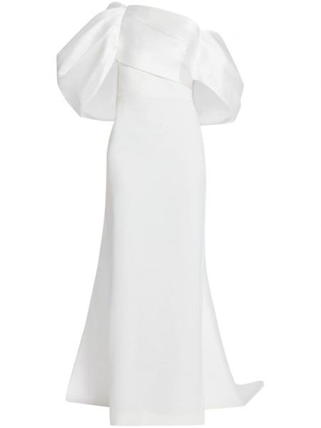 Večernja haljina s draperijom Solace London bijela