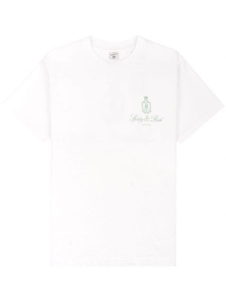 Βαμβακερή μπλούζα Sporty & Rich λευκό