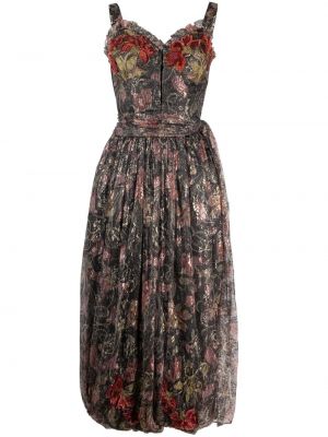Kvetinová sukňa so sieťovinou A.n.g.e.l.o. Vintage Cult sivá