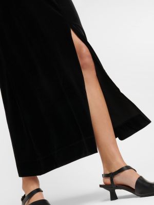 Βελούδινη μάξι φόρεμα Ganni μαύρο