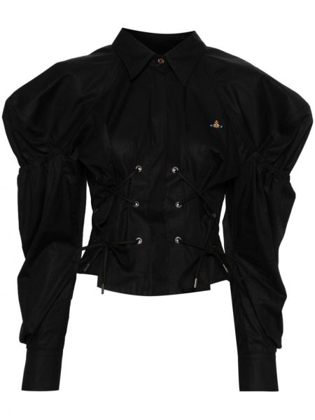 Риза с връзки с дантела Vivienne Westwood черно