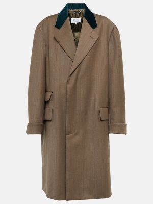 Oversized vlnený kabát Maison Margiela hnedá