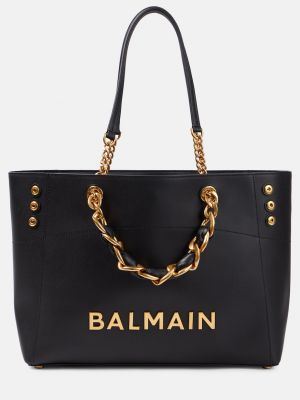 Кожаная сумка через плечо Balmain черная