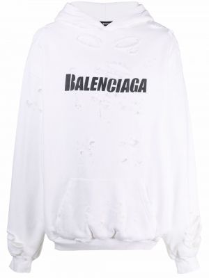 Суичър с качулка Balenciaga бяло