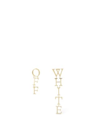 Asymetrické náušnice Off-white zlatá