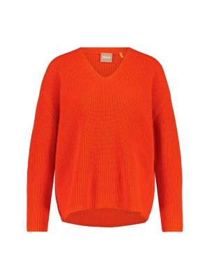 Sweter oversize chunky Hugo Boss pomarańczowy