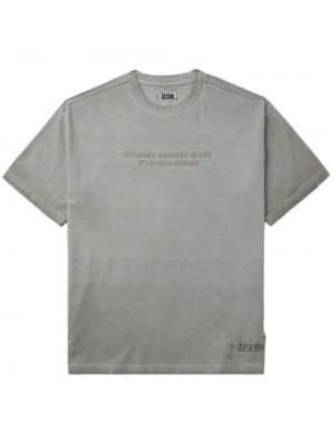 Βαμβακερή μπλούζα με κέντημα Izzue μπεζ