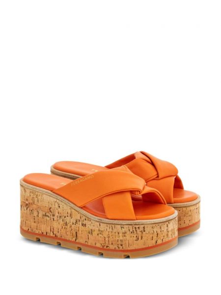 Dabīgās ādas kurpes Ferragamo oranžs