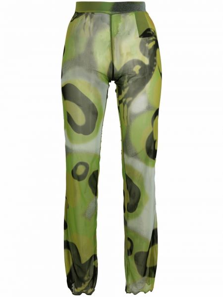 Pantalones rectos de malla Heron Preston verde