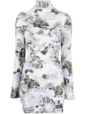 Trykt floral dress Off-white