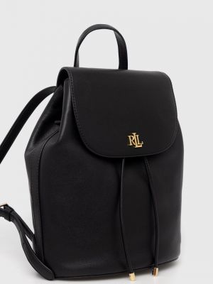 Чорний однотонний шкіряний рюкзак Lauren Ralph Lauren