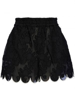 Kratke hlače s cvetličnim vzorcem iz žakarda La Doublej črna