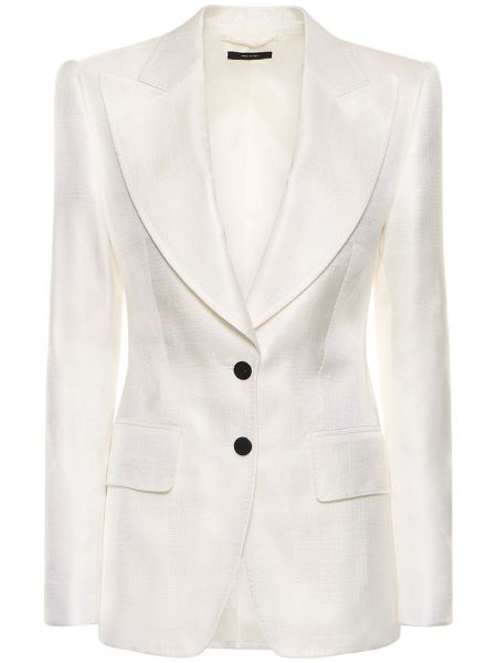 Blazer de raso Tom Ford blanco