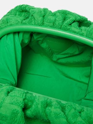 Žakárová listová kabelka Bottega Veneta zelená